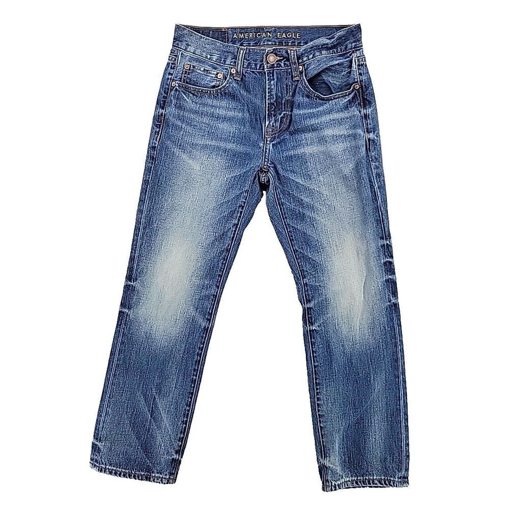 American Eagle Mens Jeans Size 28x26.5 Original Straight Distressed 100% Cotton